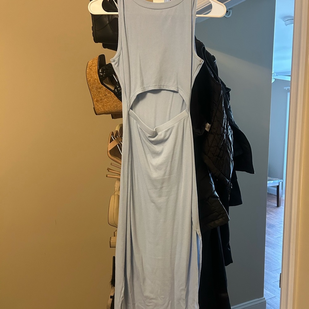 Amazon Light Blue Backless Dress